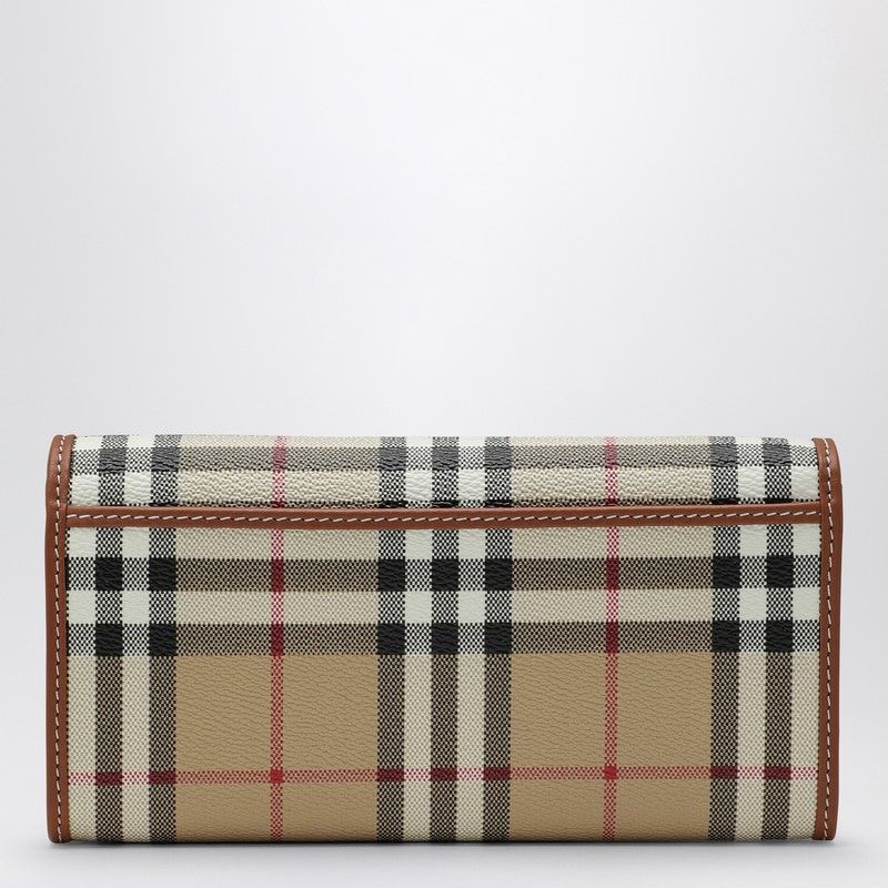CONTINENTAL WALLET BEIGE CHECK PATTERN