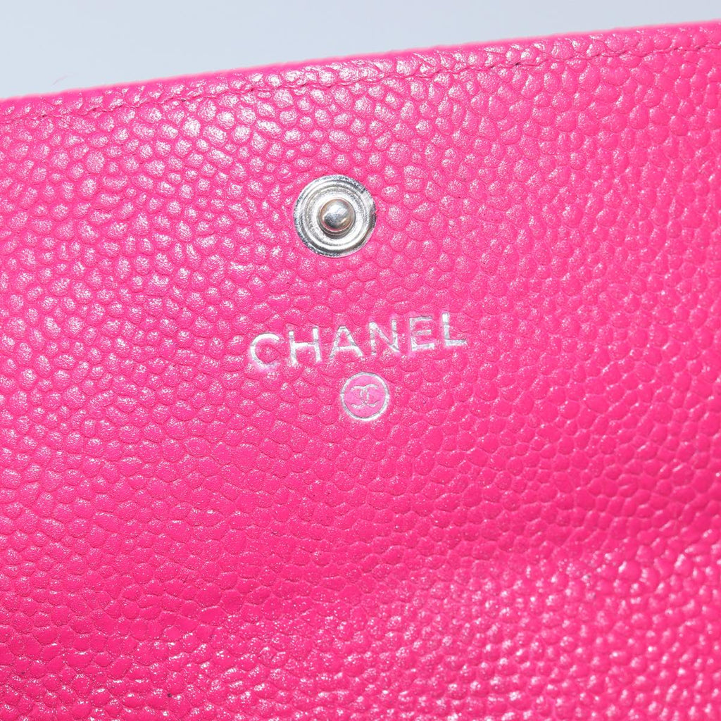CHANEL Long Wallet Caviar Skin Pink CC 80946