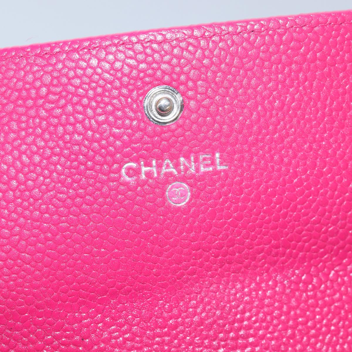 CHANEL Long Wallet Caviar Skin Pink CC 80946