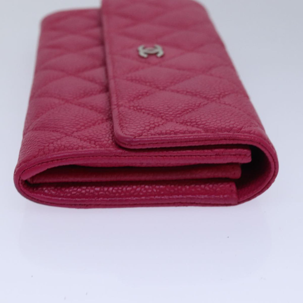 CHANEL Long Wallet Caviar Skin Pink CC 80946