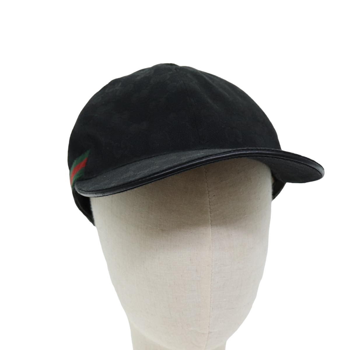 GUCCI GG Canvas Web Sherry Line Cap XL Black Red Green 80948