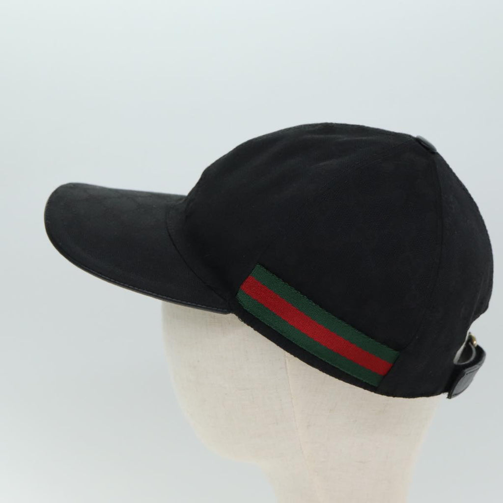 GUCCI GG Canvas Web Sherry Line Cap XL Black Red Green 80948