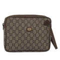 GUCCI GG Plus Supreme Clutch Bag PVC Beige 80949