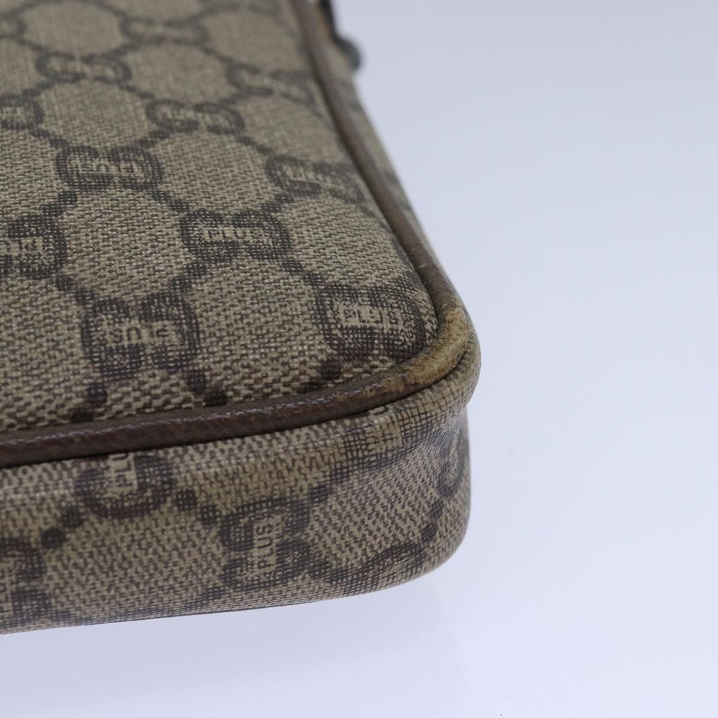 GUCCI GG Plus Supreme Clutch Bag PVC Beige 80949