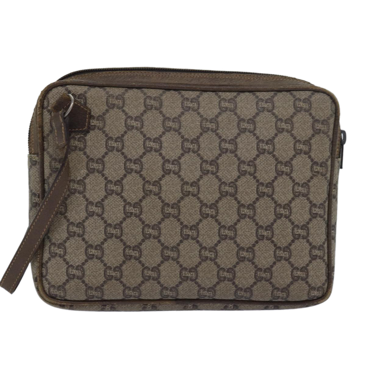 GUCCI GG Plus Supreme Clutch Bag PVC Beige 80949