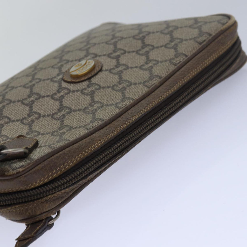 GUCCI GG Plus Supreme Clutch Bag PVC Beige 80949