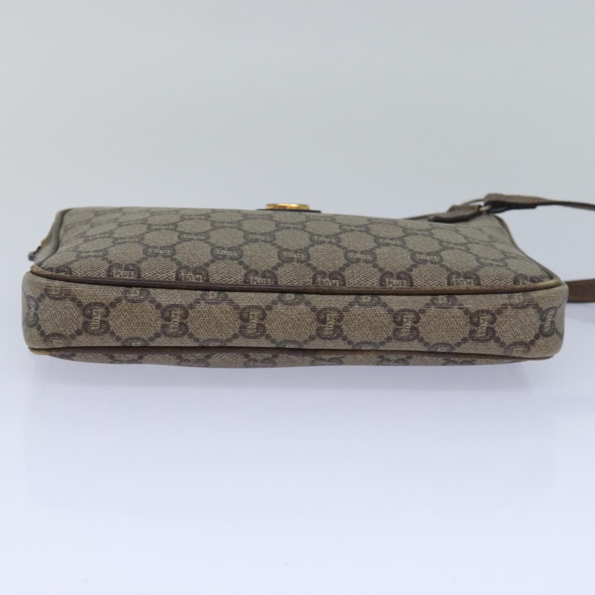 GUCCI GG Plus Supreme Clutch Bag PVC Beige 80949