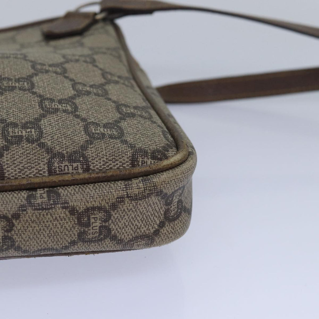 GUCCI GG Plus Supreme Clutch Bag PVC Beige 80949