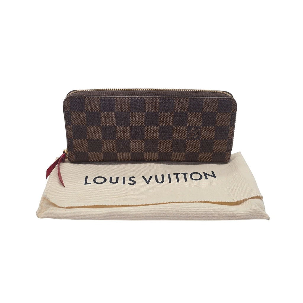 Louis Vuitton Damier Ebene Clemence Wallet Cherry