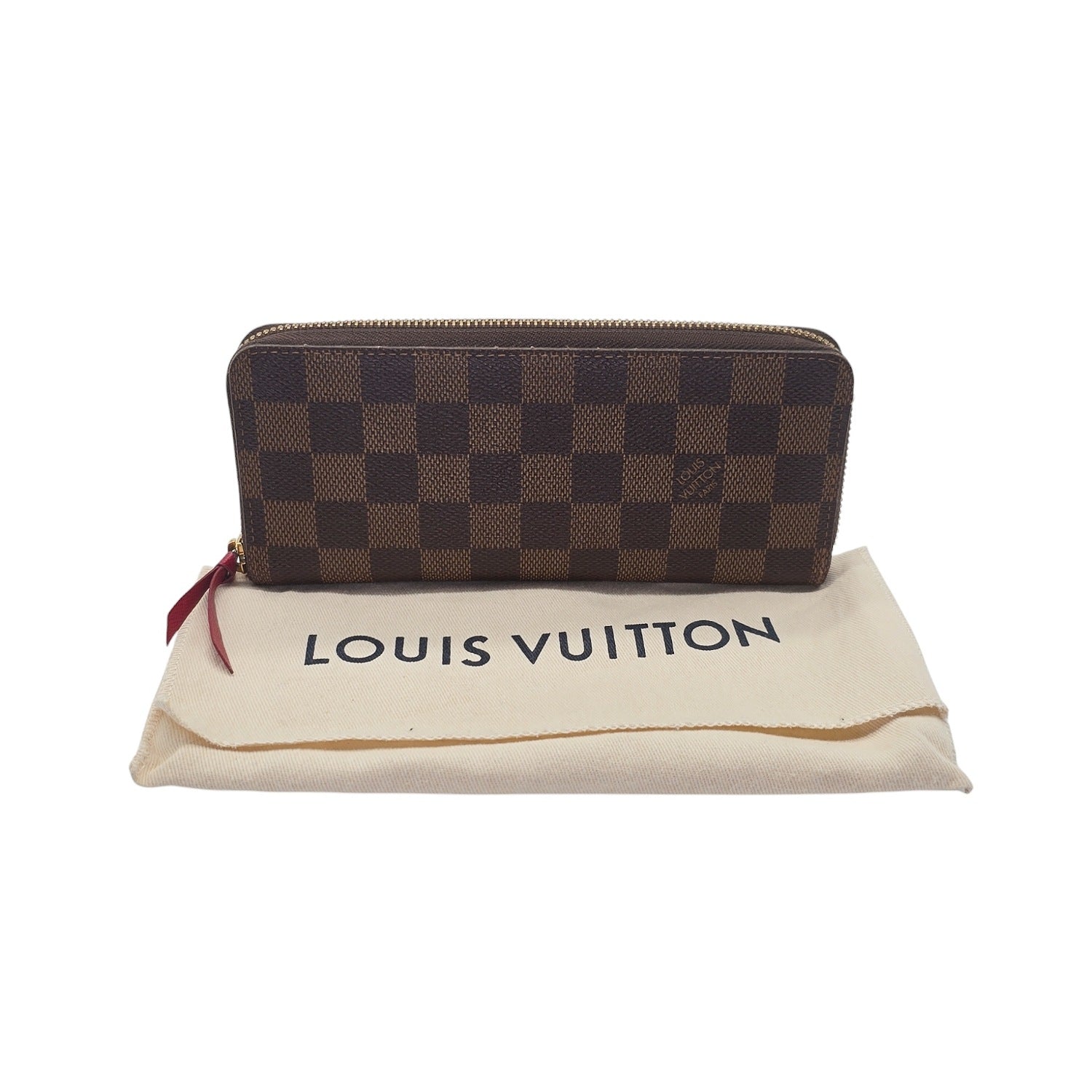 Louis Vuitton Damier Ebene Clemence Wallet Cherry