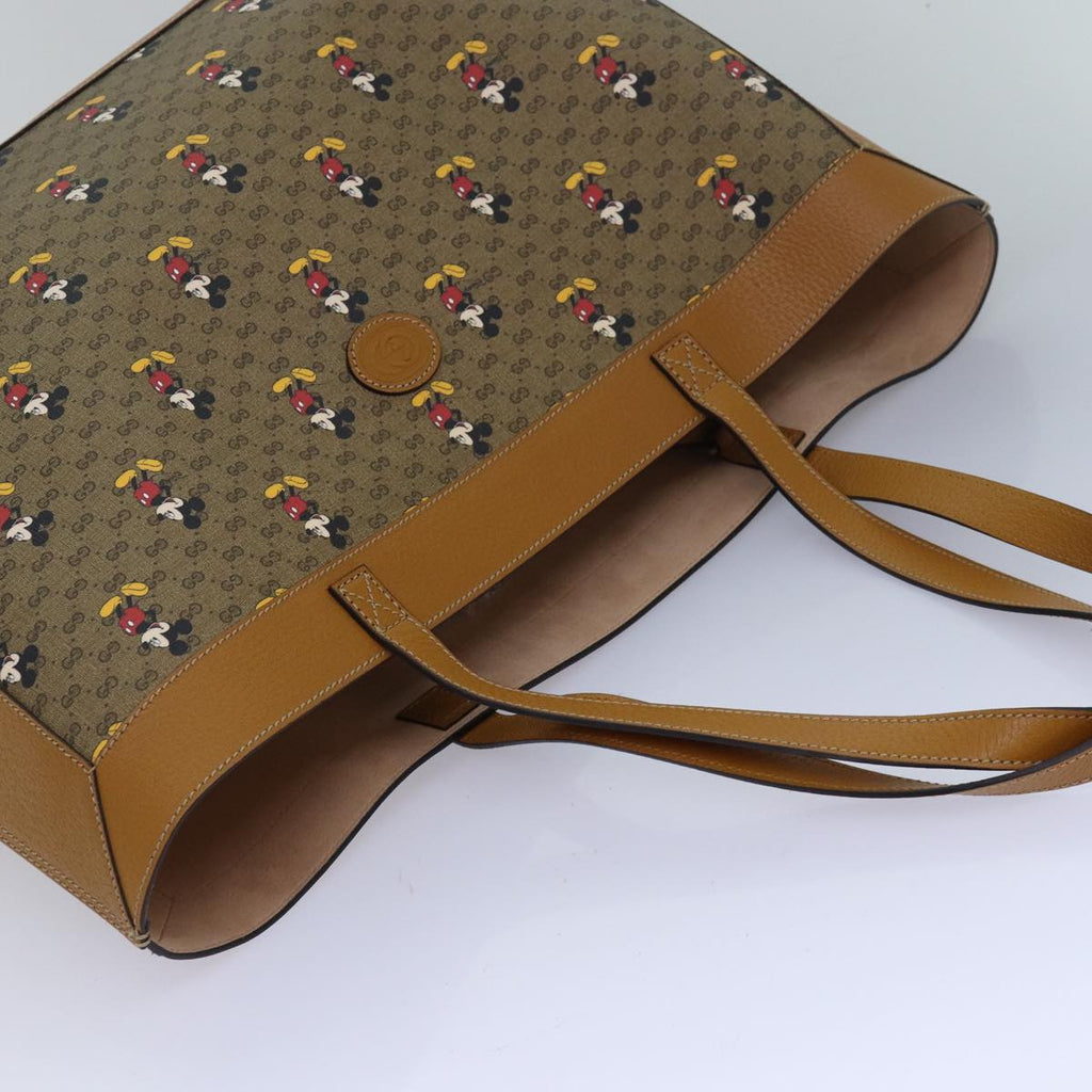 GUCCI Micro GG Disney Mickey Mouse Tote Bag PVC Leather Brown 547947 80986S
