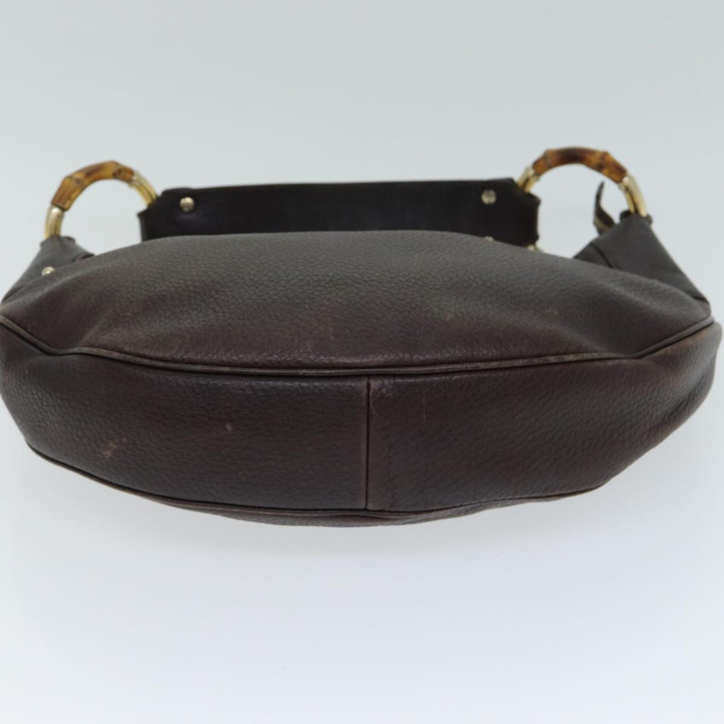 GUCCI Bamboo Shoulder Bag Leather Brown 137577 80997