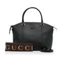 Gucci Dome Large Black Microguccisima Embossed Leather