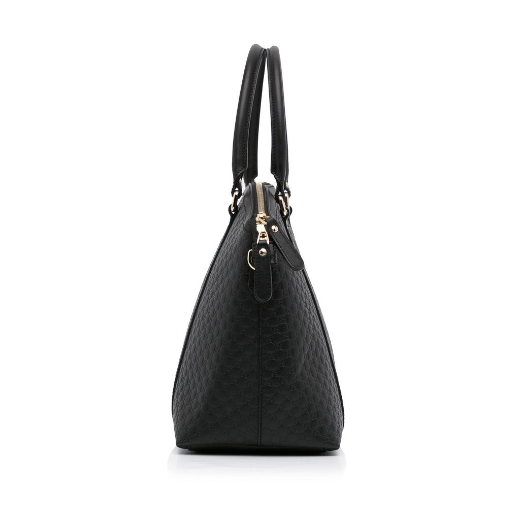 Gucci Dome Large Black Microguccisima Embossed Leather