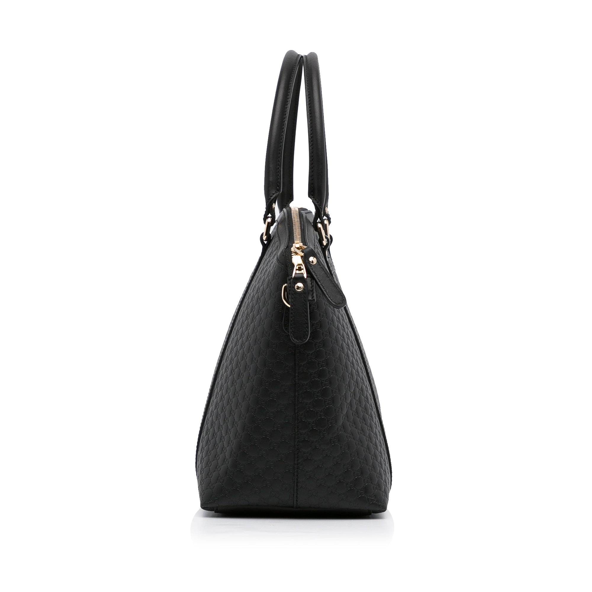 Gucci Dome Large Black Microguccisima Embossed Leather