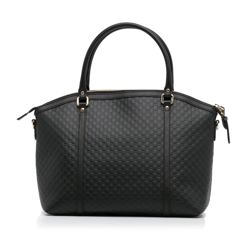 Gucci Dome Large Black Microguccisima Embossed Leather
