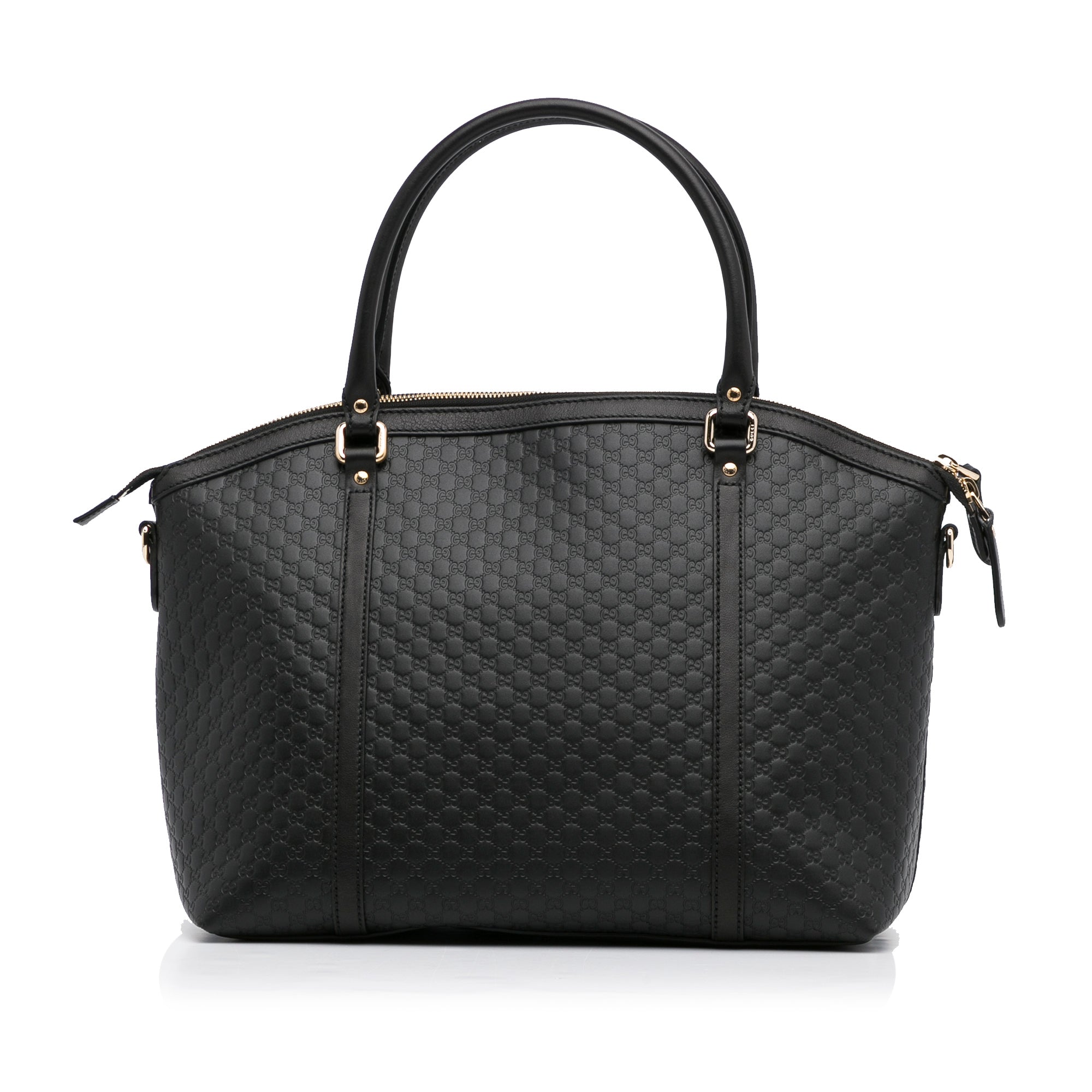 Gucci Dome Large Black Microguccisima Embossed Leather