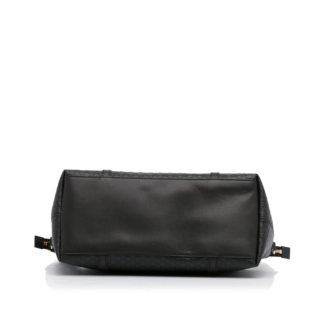 Gucci Dome Large Black Microguccisima Embossed Leather