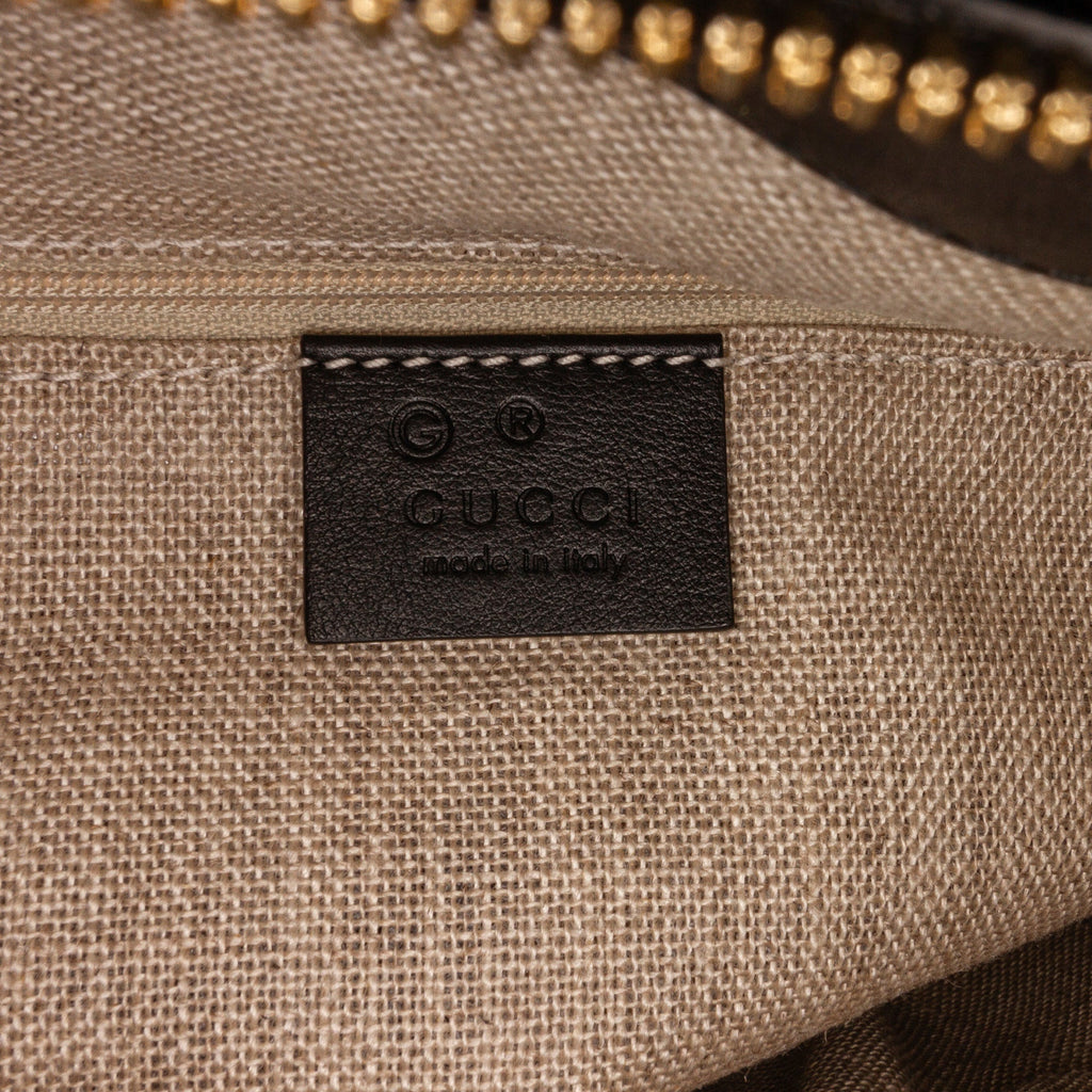 Gucci Dome Large Black Microguccisima Embossed Leather