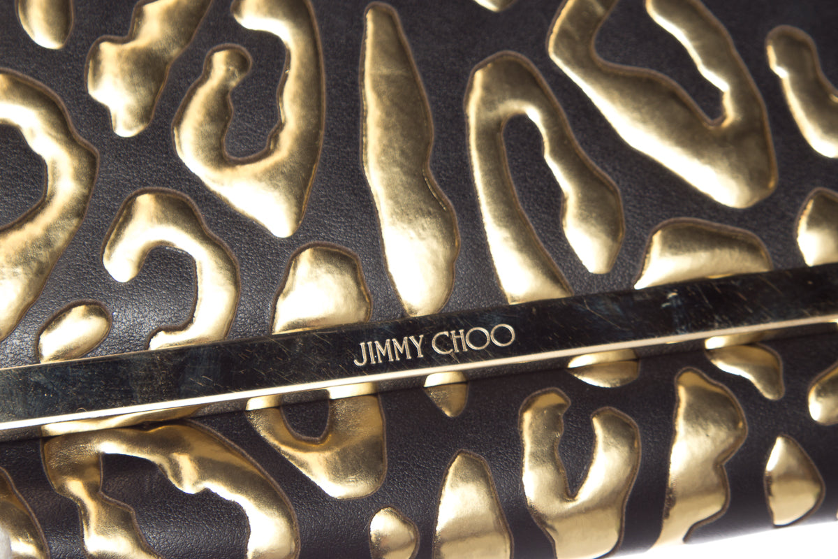 Jimmy Choo Black and Gold Evening Bag