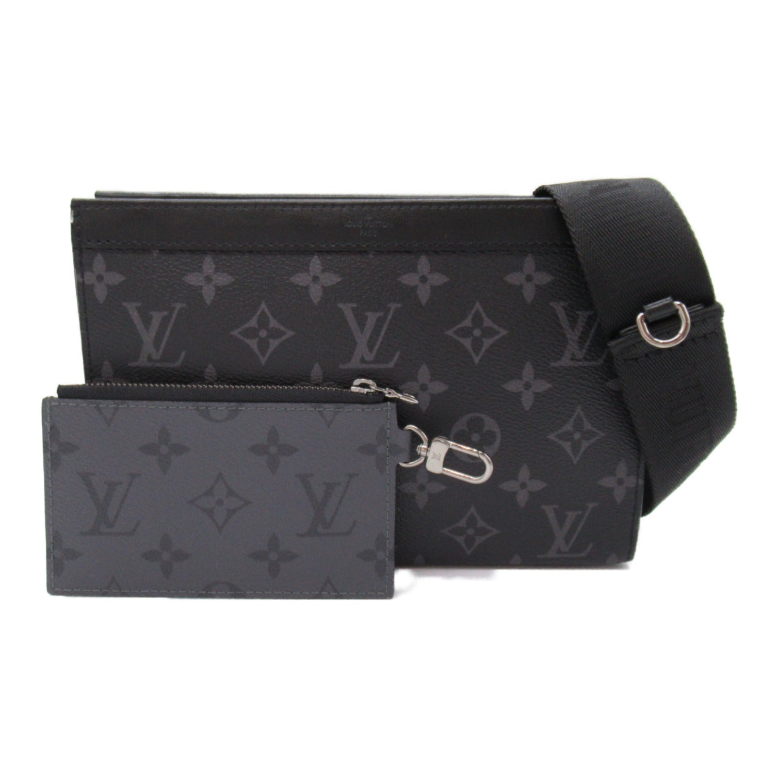 Louis Vuitton Gaston Wearable Wallet Shoulder Bag Shoulder Bag PVC Coated Canvas Monogrammic Eclipse Rivers  Black M81124