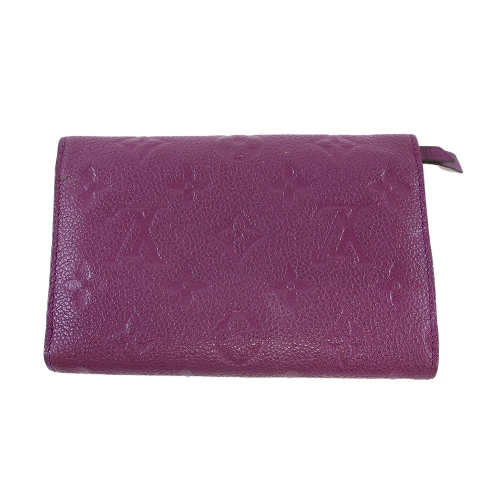 Louis Vuitton Portefolio Curry M60567 Purple Monogram Leather Compact Wallet  Female Wallet