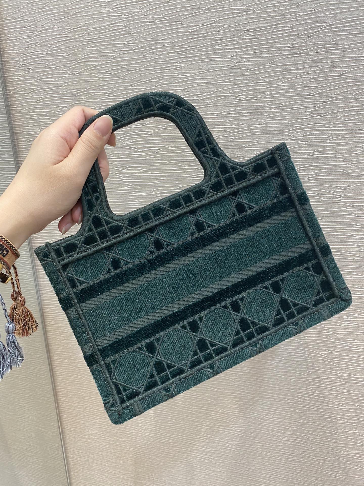 GLAMI Mini Book Tote Oblique Blue Canvas For Women 23cm/9in CD