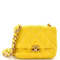 CHANEL Lacquered Metal CC Flap Bag Quilted Lambskin Mini
