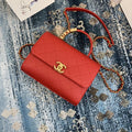 CHLSmall Flap Bag With Top Handle Gold Hardware Red For Women, Women’s Handbags, Shoulder Bags 7.9in/20cm AS2059
