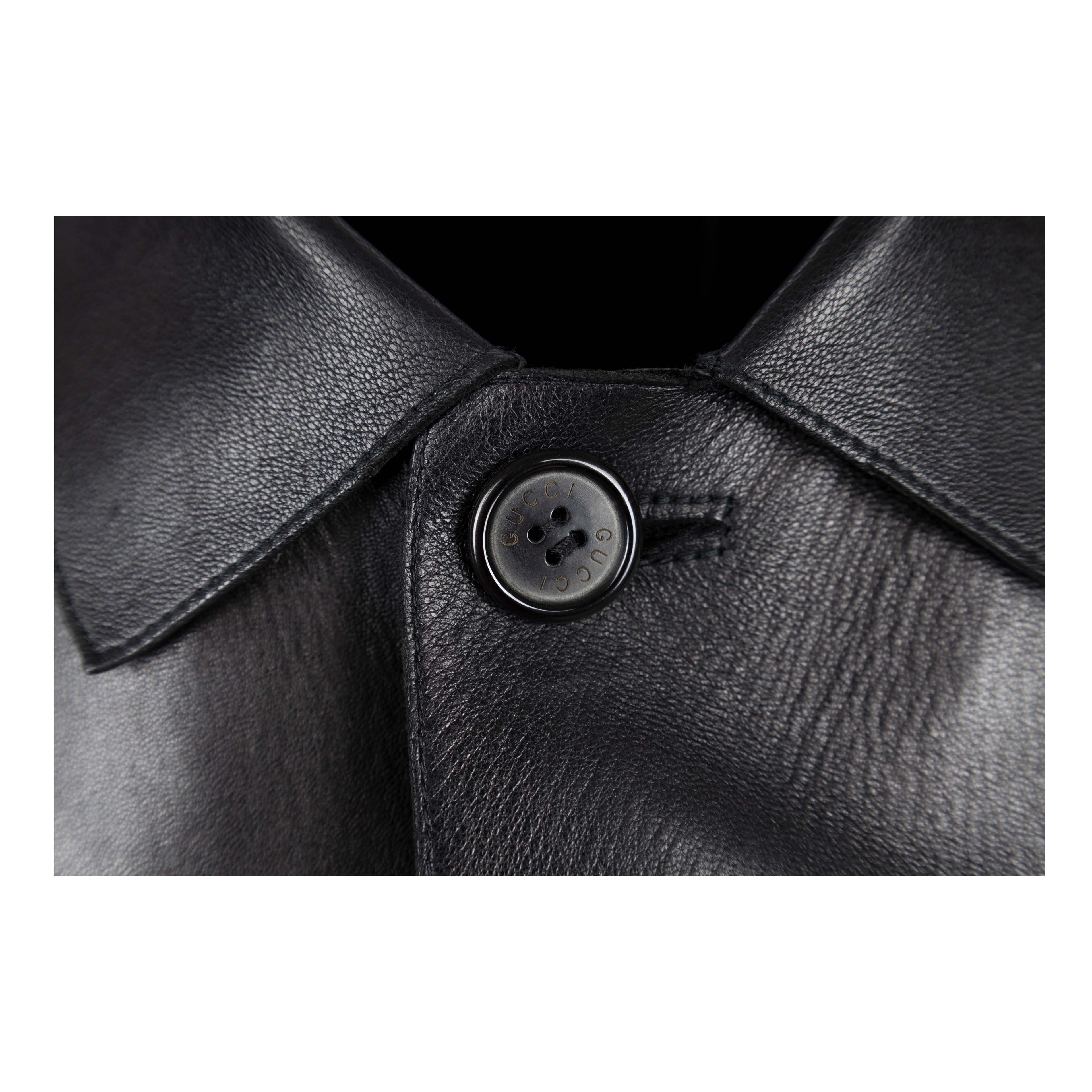 Gucci Leather Trench Coat - '00s