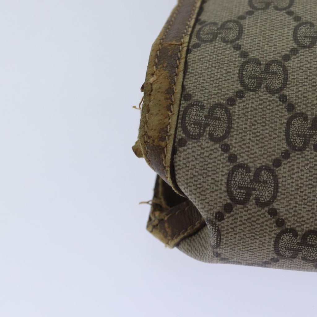 GUCCI GG Supreme Web Sherry Line Clutch Bag PVC Beige Red 89 01 033 81004