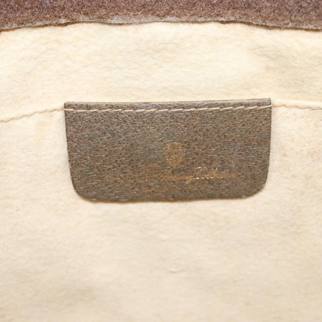 GUCCI GG Supreme Web Sherry Line Clutch Bag PVC Beige Red 89 01 033 81004