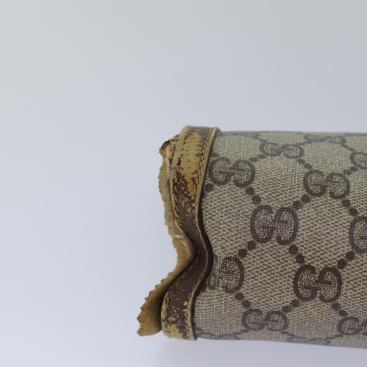 GUCCI GG Supreme Web Sherry Line Clutch Bag PVC Beige Red 89 01 033 81004