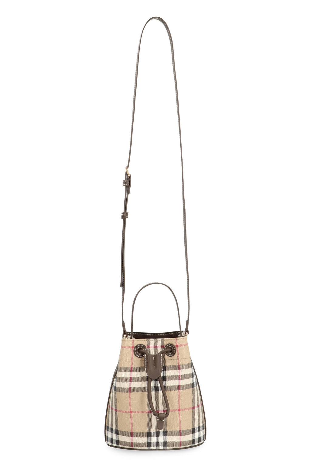CHECK MINI BUCKET BAG