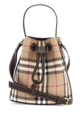 Burberry Mini Check Bucket Bag With Drawstring Women