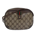 GUCCI GG Supreme Web Sherry Line Shoulder Bag PVC Beige 156 02 066 81008