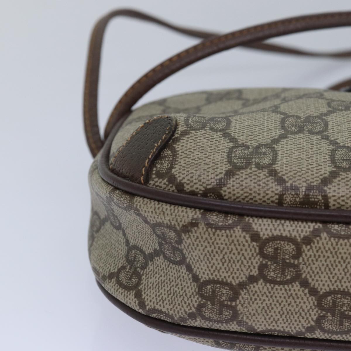 GUCCI GG Supreme Web Sherry Line Shoulder Bag PVC Beige 156 02 066 81008