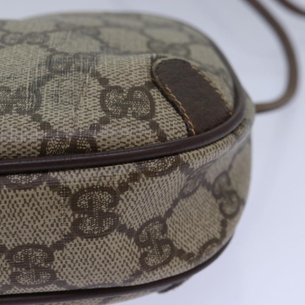 GUCCI GG Supreme Web Sherry Line Shoulder Bag PVC Beige 156 02 066 81008