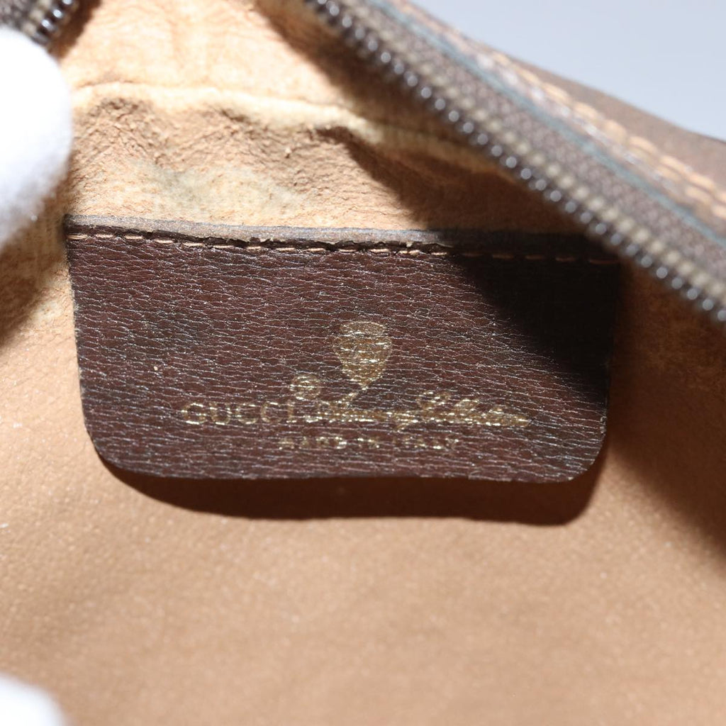 GUCCI GG Supreme Web Sherry Line Shoulder Bag PVC Beige 156 02 066 81008