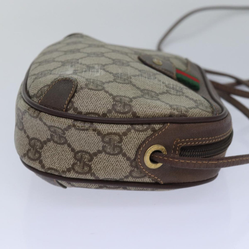 GUCCI GG Supreme Web Sherry Line Shoulder Bag PVC Beige 156 02 066 81008