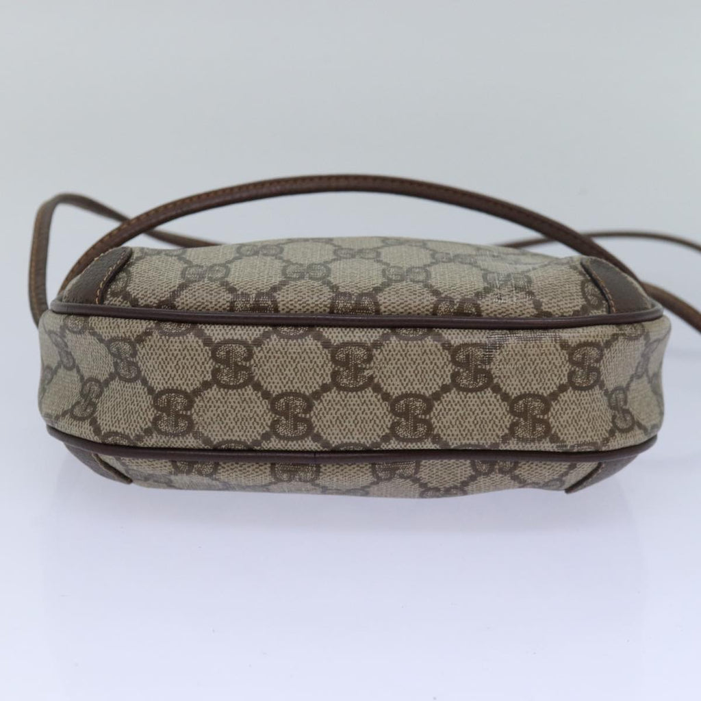GUCCI GG Supreme Web Sherry Line Shoulder Bag PVC Beige 156 02 066 81008