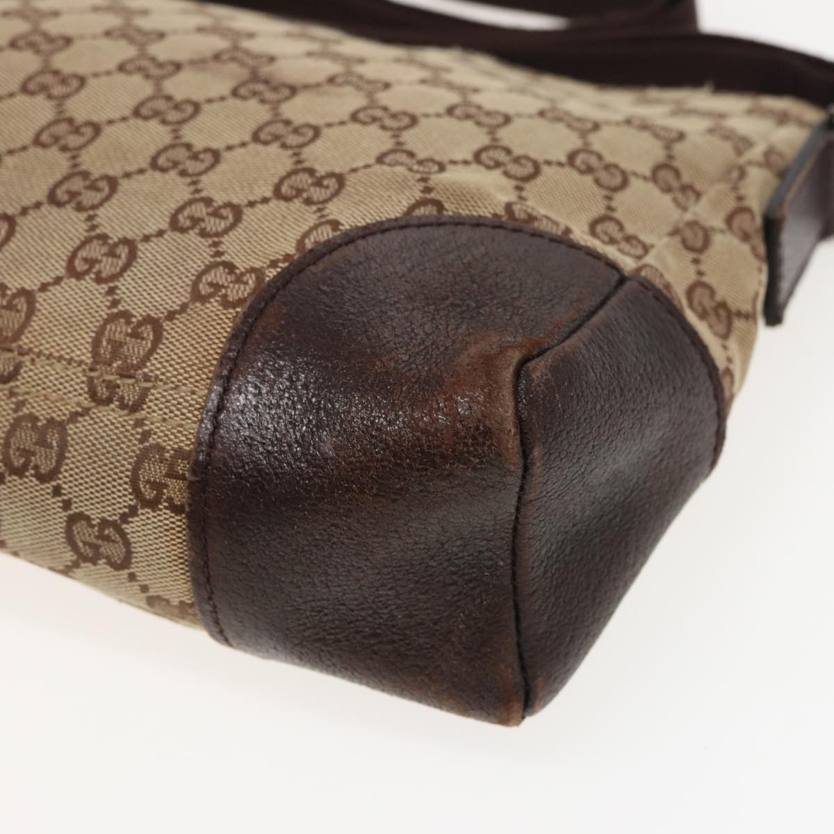 GUCCI GG Canvas Shoulder Bag Beige 114273 81012