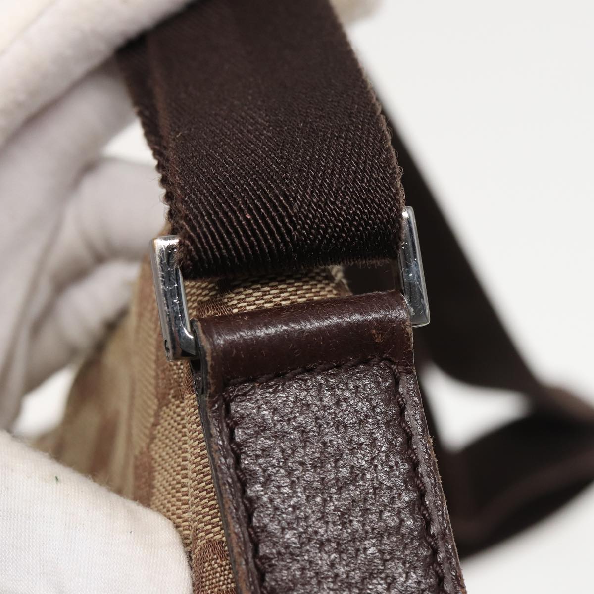 GUCCI GG Canvas Shoulder Bag Beige 114273 81012