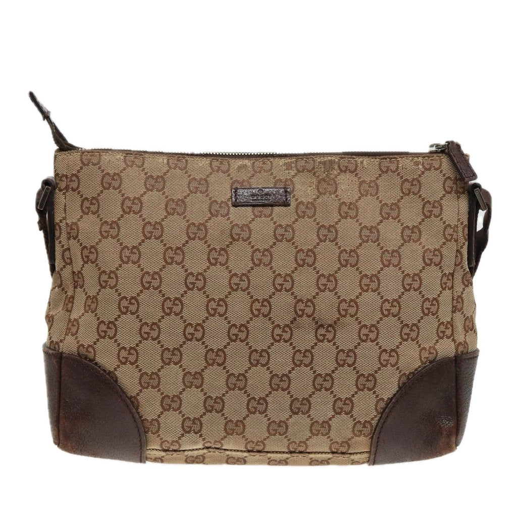 GUCCI GG Canvas Shoulder Bag Beige 114273 81012