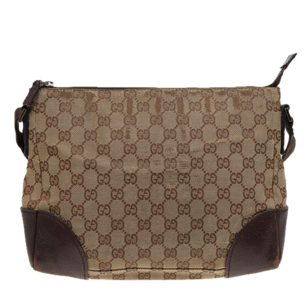 GUCCI GG Canvas Shoulder Bag Beige 114273 81012