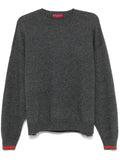 GUCCI Signature Web-Stripe Crew Neck Wool-Cashmere Blend Sweater