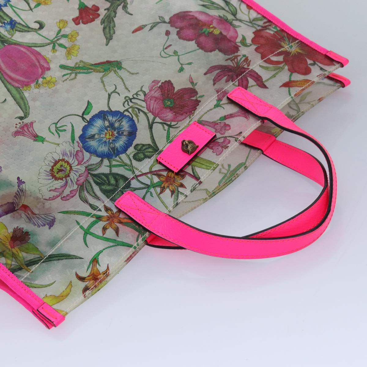 GUCCI Hand Bag Vinyl Clear Pink 548713 560440 81040