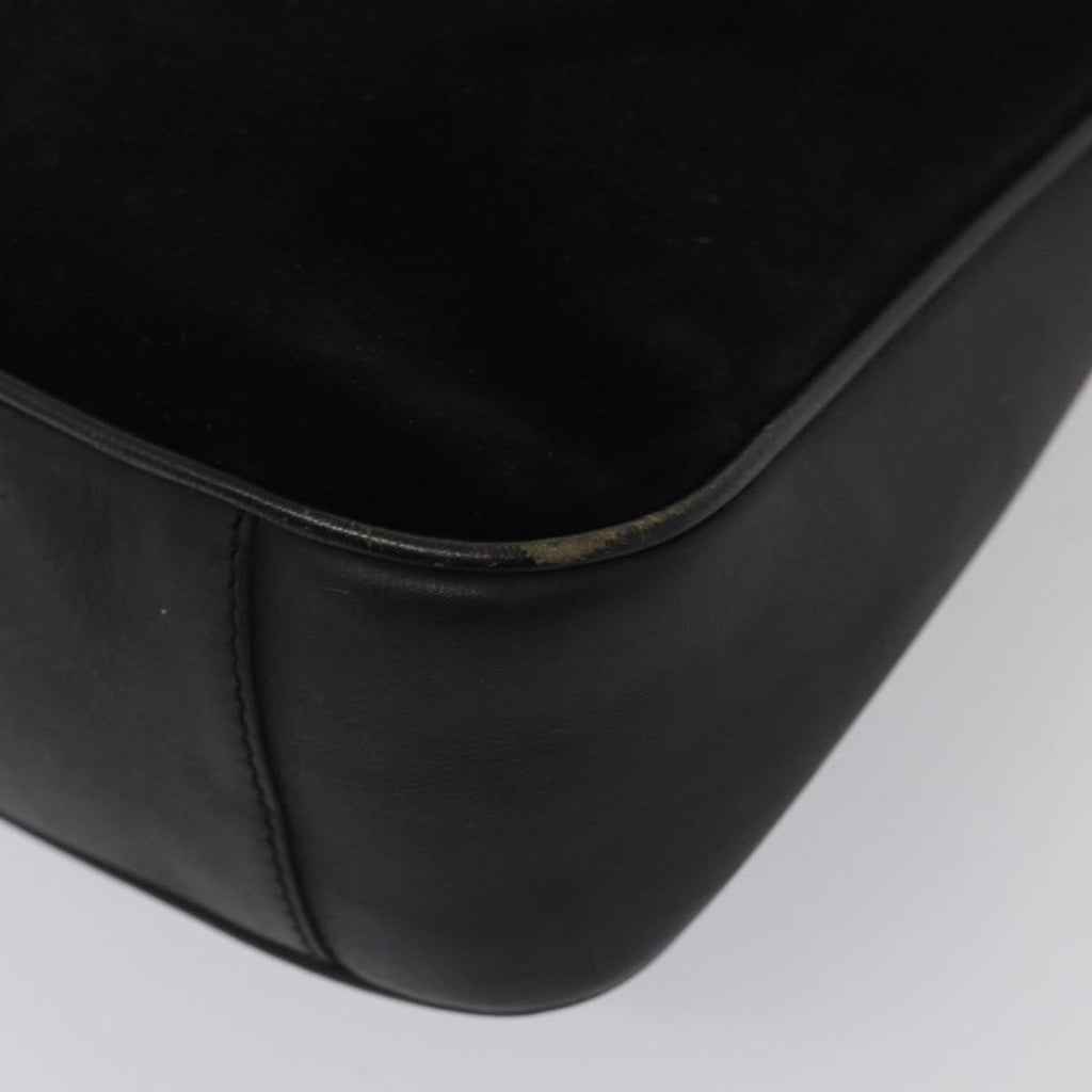 GUCCI Bamboo Hand Bag Suede 2way Black 81045