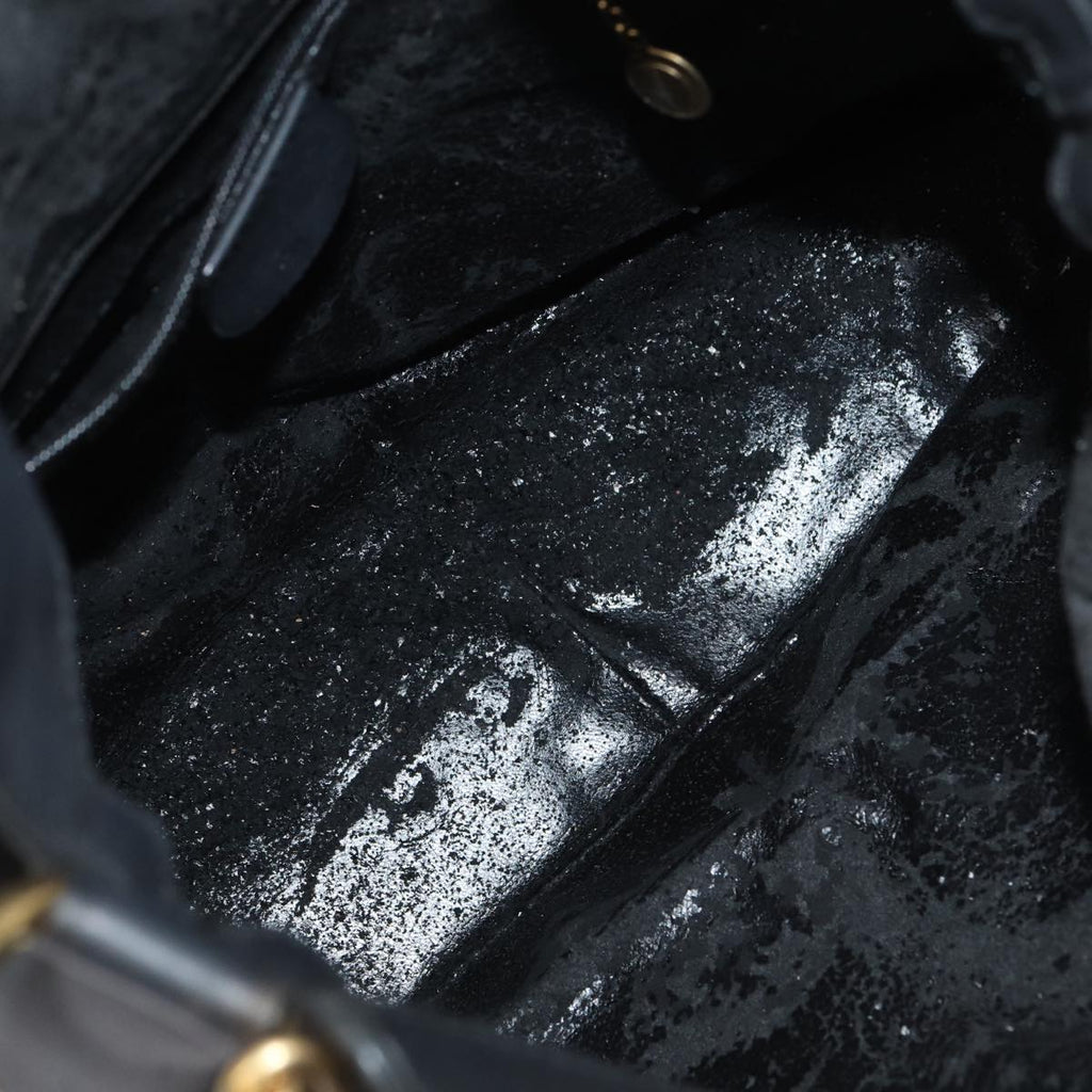 GUCCI Bamboo Hand Bag Suede 2way Black 81045