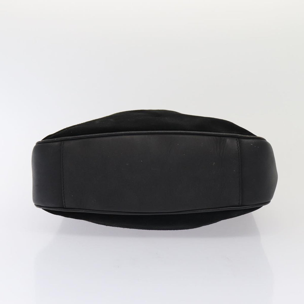 GUCCI Bamboo Hand Bag Suede 2way Black 81045